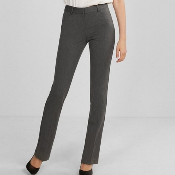 Express Columnist Barely Boot Gray Polka Dot Work Office Pants Size 8 - Picture 2 of 6